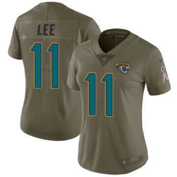 Women's Nike Jacksonville Jaguars #11 Marqise Lee Olive Stitched NFL Limited 2017 Salute to Service Jersey