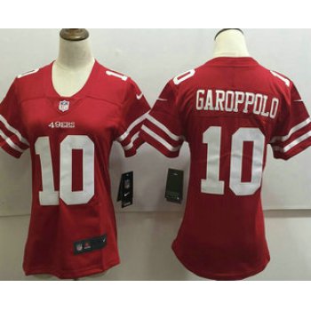 Women's San Francisco 49ers #10 Jimmy Garoppolo Red 2017 Vapor Untouchable Stitched NFL Nike Limited Jersey