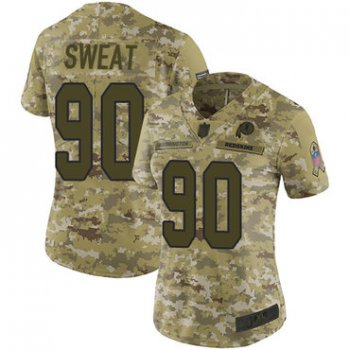 Redskins #90 Montez Sweat Camo Women's Stitched Football Limited 2018 Salute to Service Jersey