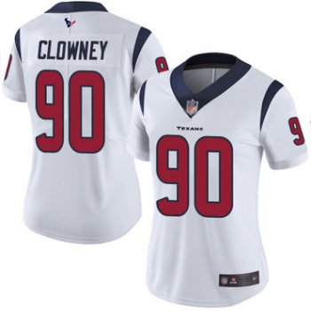 Texans #90 Jadeveon Clowney White Women's Stitched Football Vapor Untouchable Limited Jersey