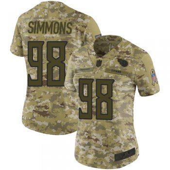 Titans #98 Jeffery Simmons Camo Women's Stitched Football Limited 2018 Salute to Service Jersey