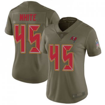 Buccaneers #45 Devin White Olive Women's Stitched Football Limited 2017 Salute to Service Jersey