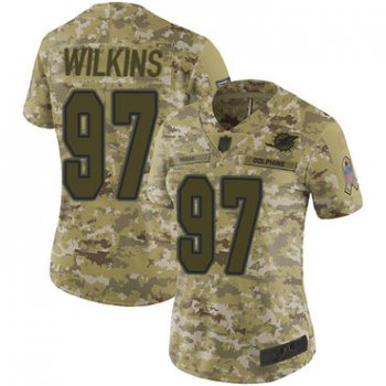 Dolphins #97 Christian Wilkins Camo Women's Stitched Football Limited 2018 Salute to Service Jersey