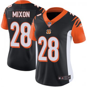Women's Nike Cincinnati Bengals #28 Joe Mixon Black Team Color Stitched NFL Vapor Untouchable Limited Jersey