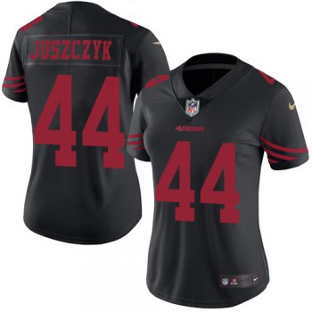 Women's Nike San Francisco 49ers #44 Kyle Juszczyk Black Stitched NFL Limited Rush Jersey