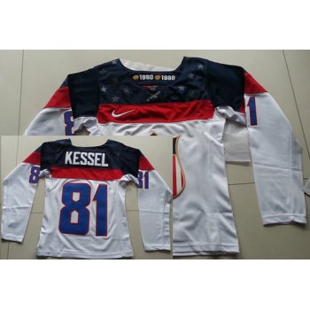 2014 Olympics USA #81 Phil Kessel White Womens Jersey