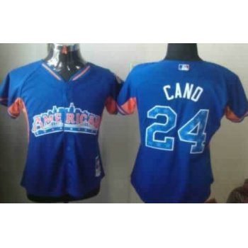 New York Yankees #24 Robinson Cano 2013 All-Star Blue Womens Jersey