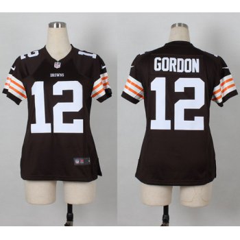Nike Cleveland Browns #12 Josh Gordon Brown Game Womens Jersey