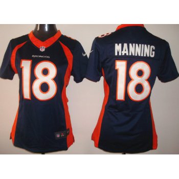 Nike Denver Broncos #18 Peyton Manning 2013 Blue Limited Womens Jersey