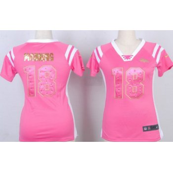 Nike Denver Broncos #18 Peyton Manning Drilling Sequins Pink Womens Jersey