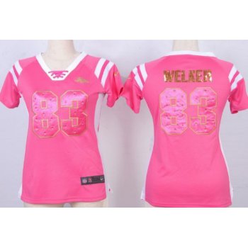 Nike Denver Broncos #83 Wes Welker Drilling Sequins Pink Womens Jersey
