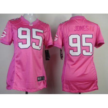 Nike Green Bay Packers #95 Datone Jones Pink Love Womens Jersey