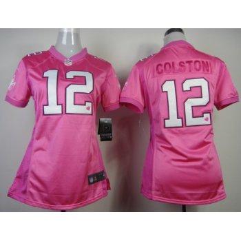 Nike New Orleans Saints #12 Marques Colston Pink Love Womens Jersey