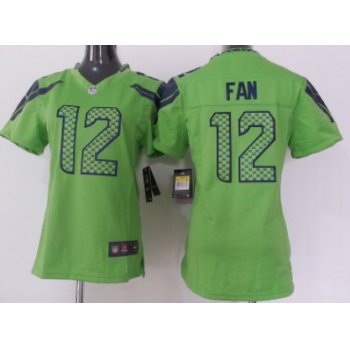 Nike Seattle Seahawks #12 Fan Green Game Womens Jersey