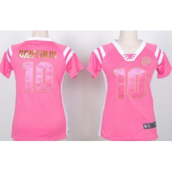 Nike Washington Redskins #10 Robert Griffin III Drilling Sequins Pink Womens Jersey