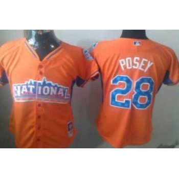 San Francisco Giants #28 Buster Posey 2013 All-Star Orange Womens Jersey