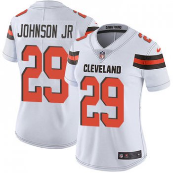 Women's Nike Cleveland Browns #29 Duke Johnson Jr White Stitched NFL Vapor Untouchable Limited Jersey
