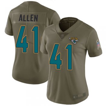 Jaguars #41 Josh Allen Olive Women's Stitched Football Limited 2017 Salute to Service Jersey