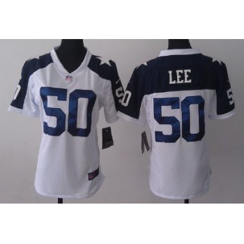 Nike Dallas Cowboys #50 Sean Lee White Thanksgiving Game Womens Jersey
