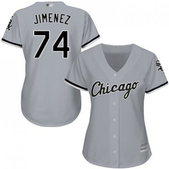 White Sox #74 Eloy Jimenez Grey Road Women's Stitched Baseball Jersey