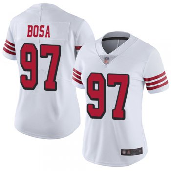 49ers #97 Nick Bosa White Rush Women's Stitched Football Vapor Untouchable Limited Jersey