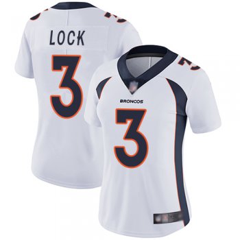 Broncos #3 Drew Lock White Women's Stitched Football Vapor Untouchable Limited Jersey