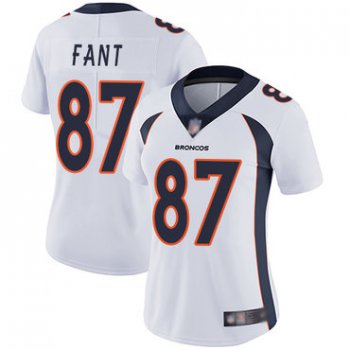 Broncos #87 Noah Fant White Women's Stitched Football Vapor Untouchable Limited Jersey