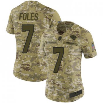 Jaguars #7 Nick Foles Camo Women's Stitched Football Limited 2018 Salute to Service Jersey