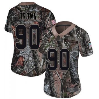 Saints #90 Malcom Brown Camo Women's Stitched Football Limited Rush Realtree Jersey