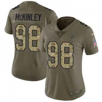 Women's Nike Atlanta Falcons #98 Takkarist McKinley Olive Camo Stitched NFL Limited 2017 Salute to Service Jersey