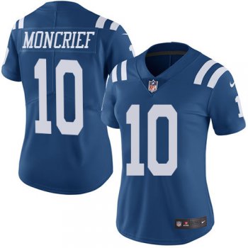Women's Nike Indianapolis Colts #10 Donte Moncrief Royal Blue Stitched NFL Limited Rush Jersey