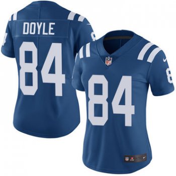 Women's Nike Indianapolis Colts #84 Jack Doyle Royal Blue Team Color Stitched NFL Vapor Untouchable Limited Jersey