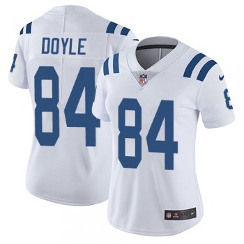 Women's Nike Indianapolis Colts #84 Jack Doyle White Stitched NFL Vapor Untouchable Limited Jersey