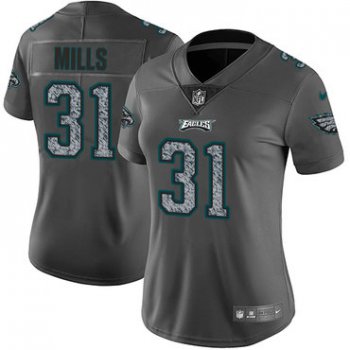 Women's Nike Philadelphia Eagles #31 Jalen Mills Gray Static Stitched NFL Vapor Untouchable Limited Jersey
