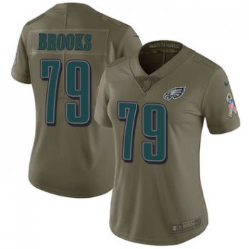 Women's Nike Philadelphia Eagles #79 Brandon Brooks Olive Stitched NFL Limited 2017 Salute to Service Jersey