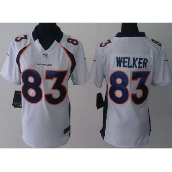 Nike Denver Broncos #83 Wes Welker White Game Womens Jersey