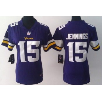 Nike Minnesota Vikings #15 Greg Jennings 2013 Purple Game Womens Jersey