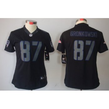 Nike New England Patriots #87 Rob Gronkowski Black Impact Limited Womens Jersey