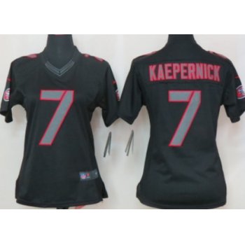 Nike San Francisco 49ers #7 Colin Kaepernick Black Impact Limited Womens Jersey