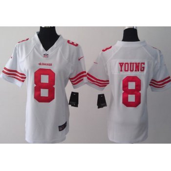 Nike San Francisco 49ers #8 Steve Young White Game Womens Jersey