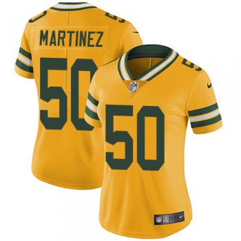 Women's Nike Green Bay Packers #50 Blake Martinez Yellow Stitched NFL Limited Rush Jersey