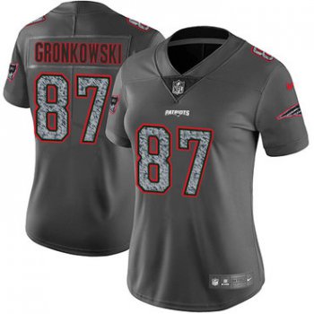 Women's Nike New England Patriots #87 Rob Gronkowski Gray Static NFL Vapor Untouchable Game Jersey