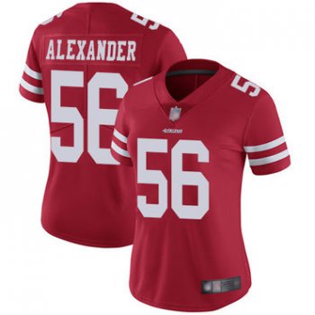 49ers #56 Kwon Alexander Red Team Color Women's Stitched Football Vapor Untouchable Limited Jersey