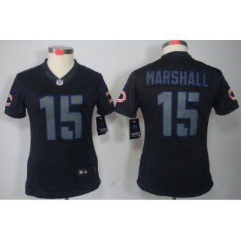 Nike Chicago Bears #15 Brandon Marshall Black Impact Limited Womens Jersey