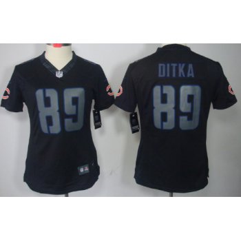 Nike Chicago Bears #89 Mike Ditka Black Impact Limited Womens Jersey
