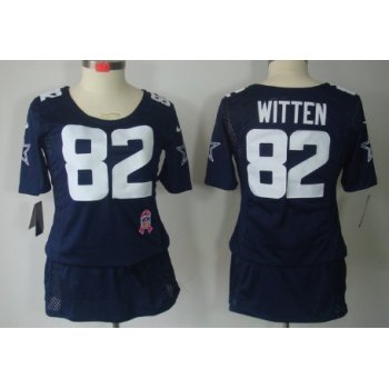 Nike Dallas Cowboys #82 Jason Witten Breast Cancer Awareness Navy Blue Womens Jersey