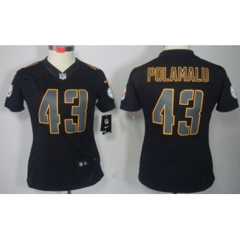Nike Pittsburgh Steelers #43 Troy Polamalu Black Impact Limited Womens Jersey