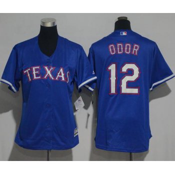 Rangers #12 Rougned Odor Blue Alternate Women's Stitched Baseball Jersey