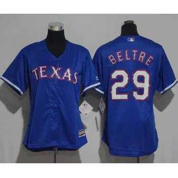 Rangers #29 Adrian Beltre Blue Alternate Women's Stitched Baseball Jersey