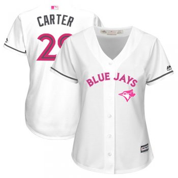 Blue Jays #29 Joe Carter White Mother's Day Cool Base Women's Stitched Baseball Jersey